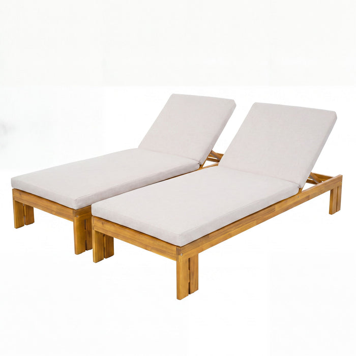 Outdoor Chaise Lounge With 5 Position Adjustable Backrest