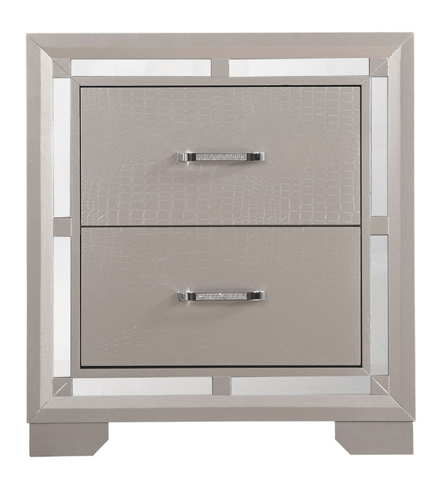 Elegant Nightstand - Silver Champagne