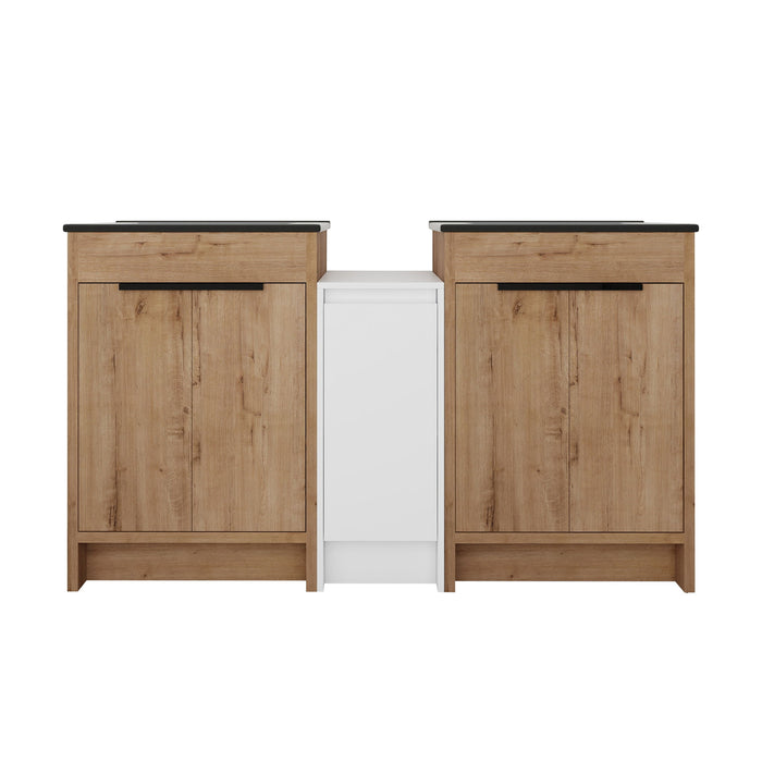 Freestanding Bathroom Vanity With Sink, Storage Cabinets, Soft Closing Doors