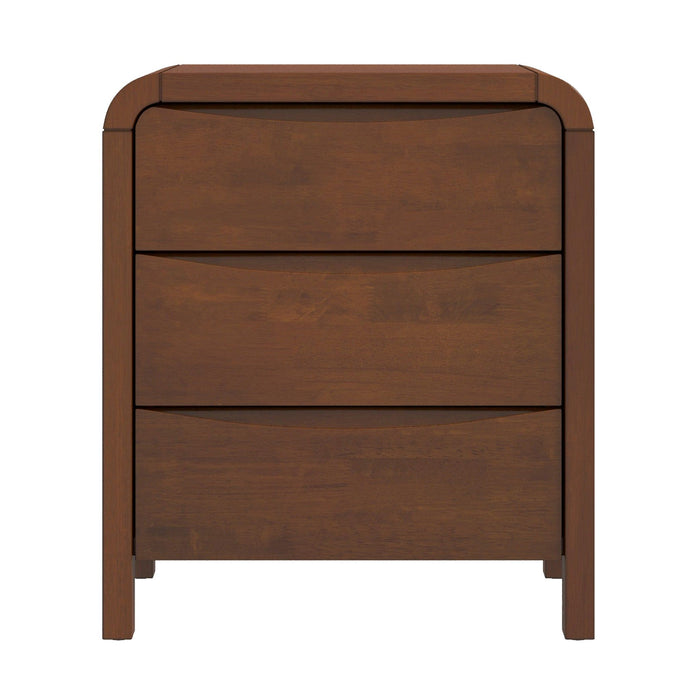 Lionel - Nightstand 3 Drawer Bed Side Table - Brown