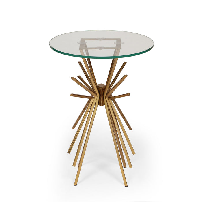 Table With Sunburst Design - Gold