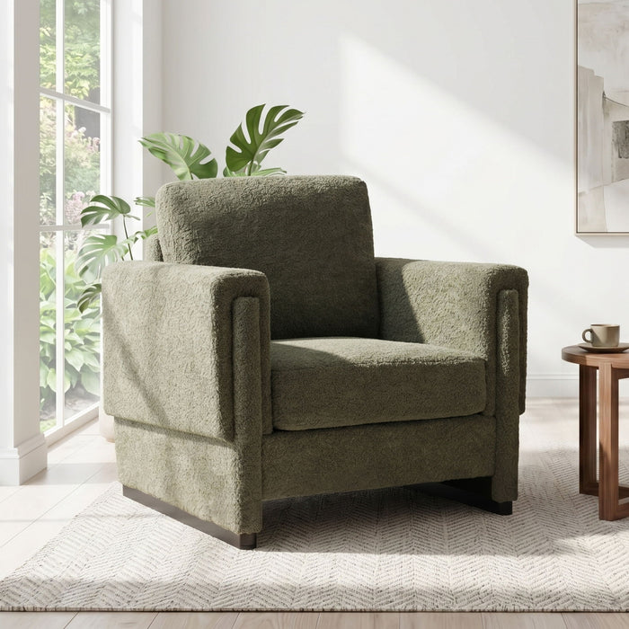 Upholstered Accent Armchair With Square Arm