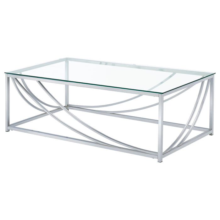 Kempton - 2 Piece Coffee And End Table Set - Chrome