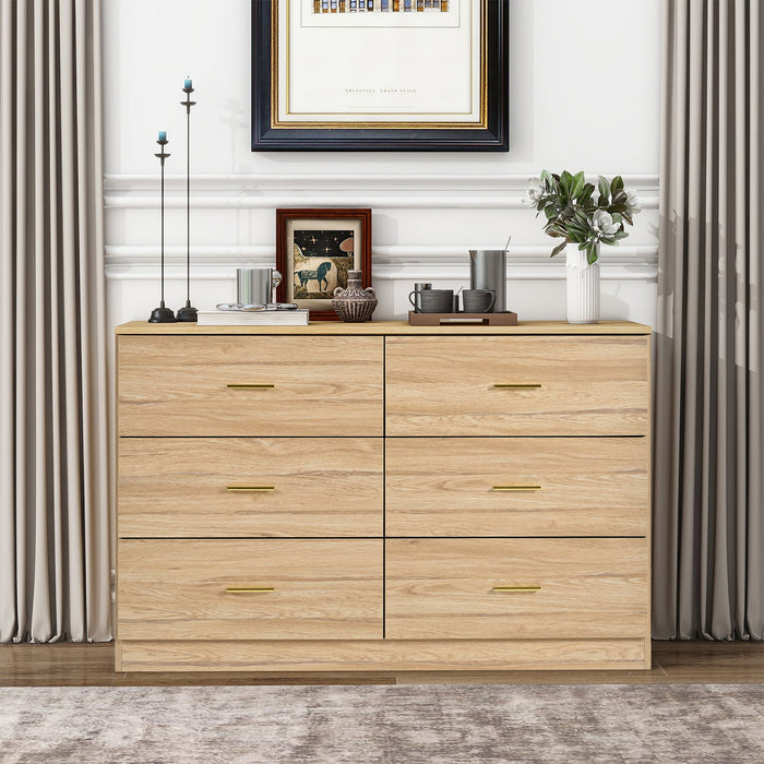 Modern Drawer Dresser For Bedroom, Ample Storage Wide Chest Of Drawers