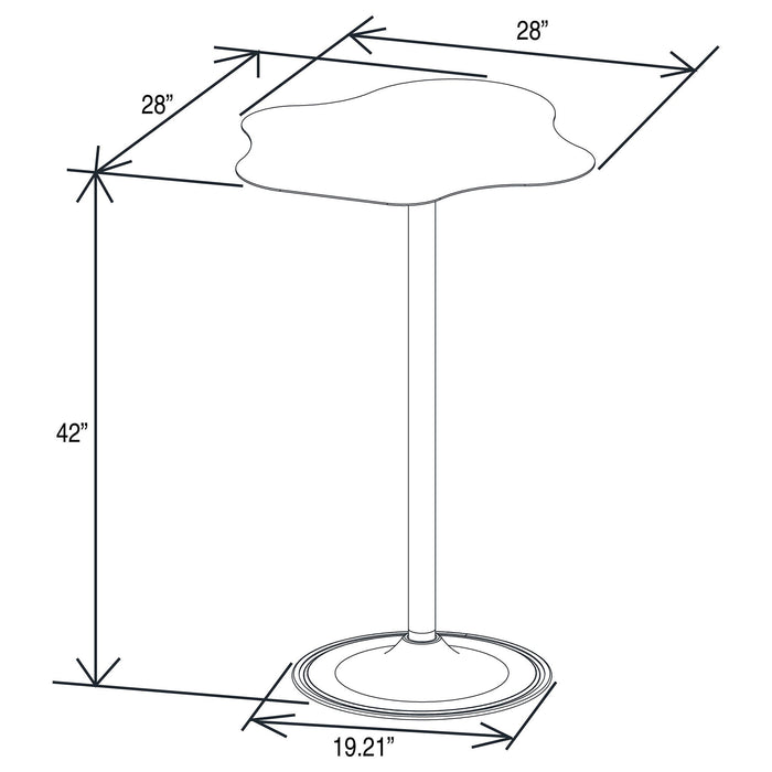 Fresno - Curved Cloud Shaped Bistro Bar Table Bar Table - Black