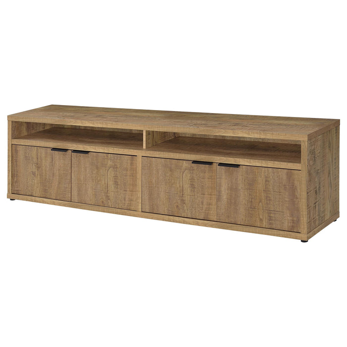 Palmer - 4 Door TV Stand With Open Shelves - Mango Color