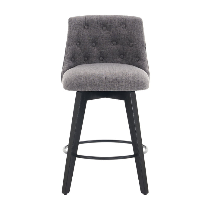 Swivel Bar Stools & Button Tufted Back (Set of 2)