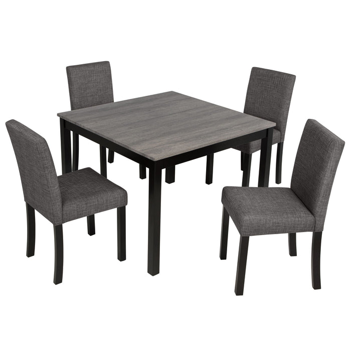 Modern Dining Table Set With Upholstered Chairs For Dining Room
