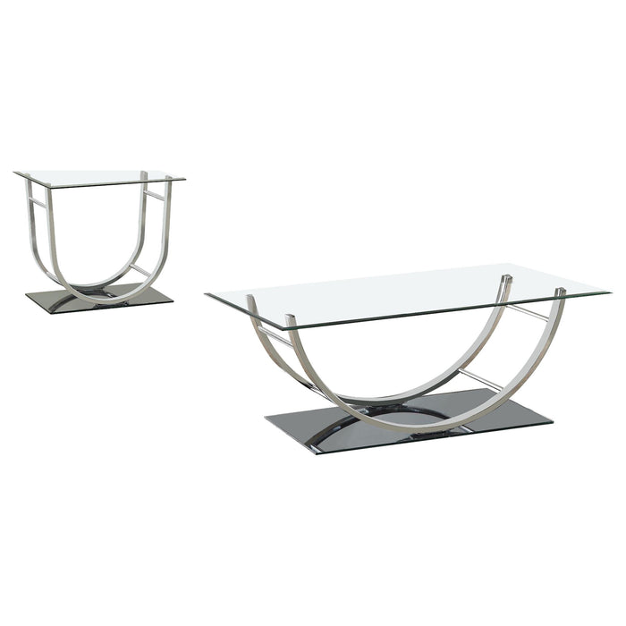 Garrett - 2 Piece Coffee Table Set - Chrome