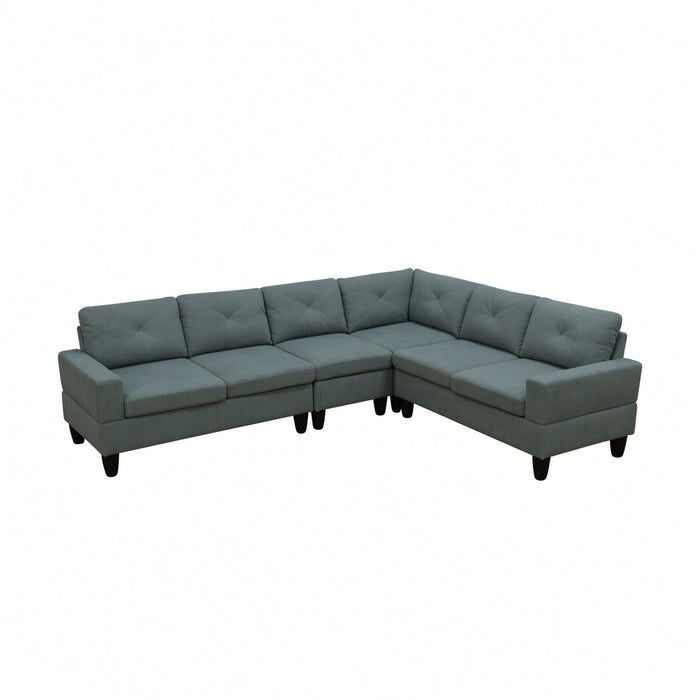 Modular L - Shaped Sectional Sofa 6 Seater 4 Piece Couch With Chaise