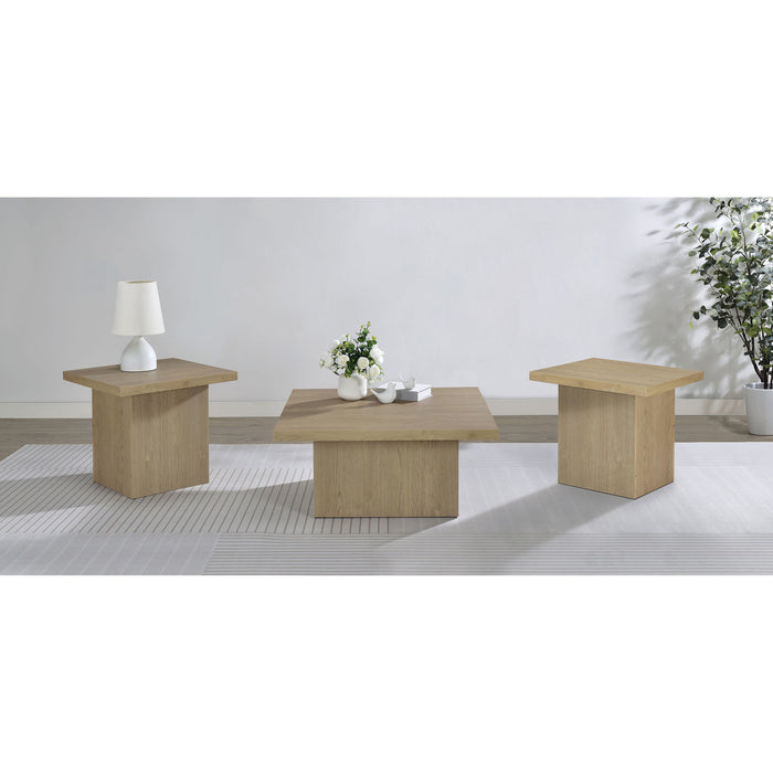 Eldridge - Coffee Table Set With Chunky Square Tops