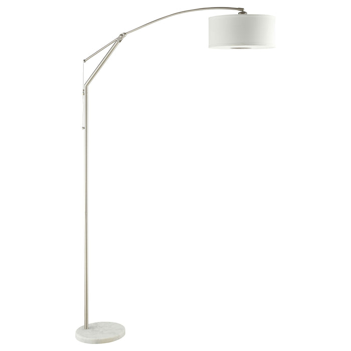 Jamison - Drum Shade Arc Adjustable Floor Lamp - Chrome