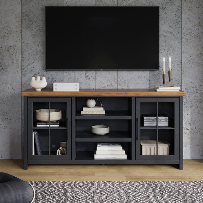 TV Stand Console For TVs Up To 80" - Black / Whiskey