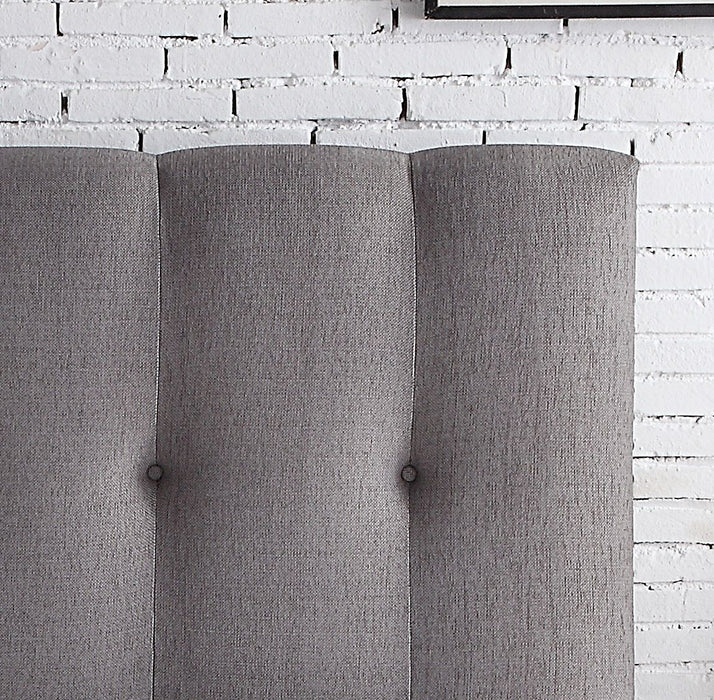 Bridgevine Home - Queen Size Tufted Upholstered Headboard With Nailhead Trim - Gray