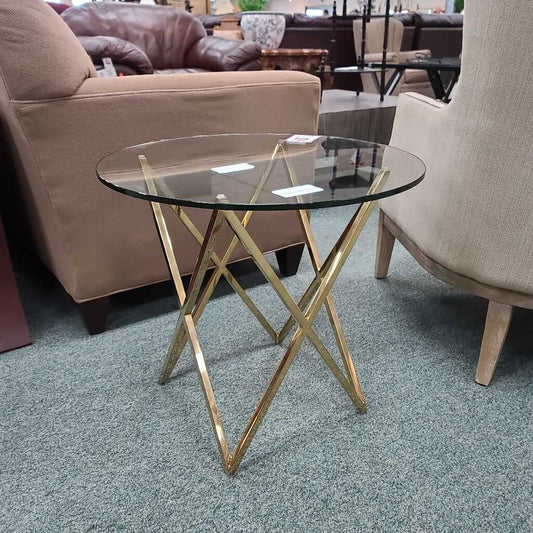 GLASS ACCENT TABLE AS