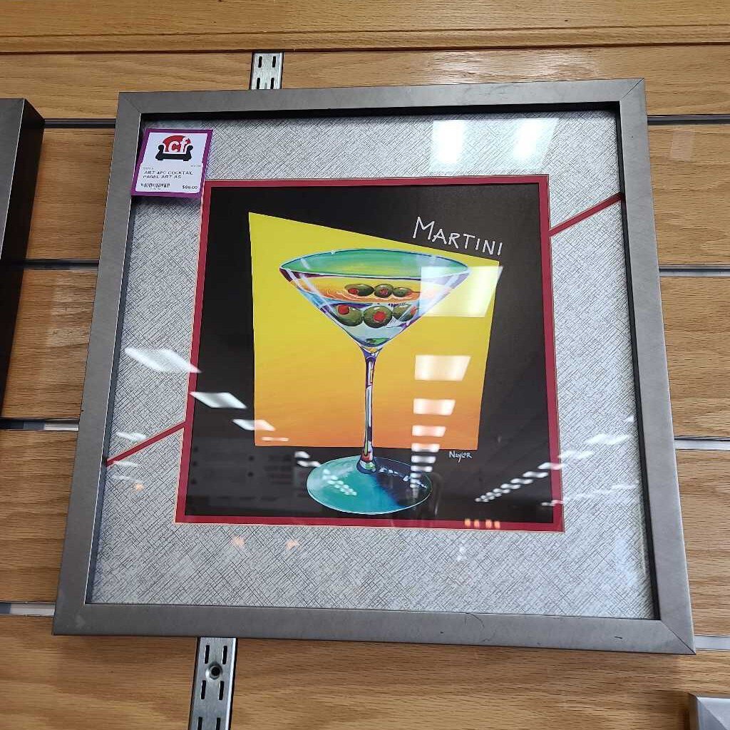 4PC COCKTAIL PANEL ART AS
