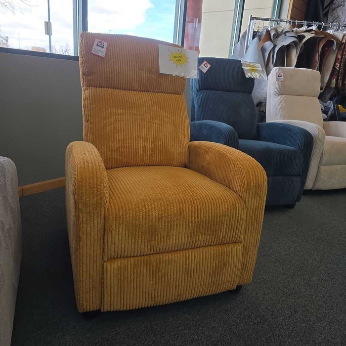 YELLOW PUSH BACK RECLINER
