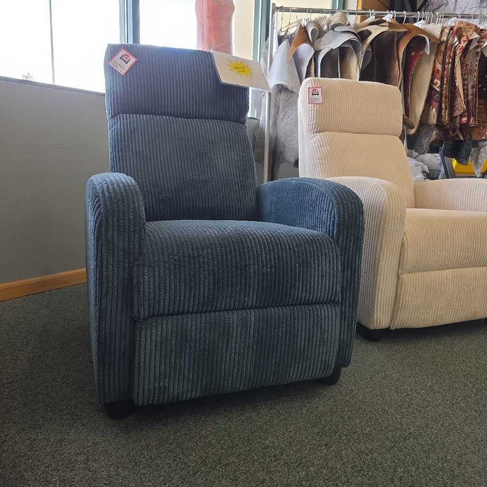 MIDNIGHT BLUE PUSH BACK RECLINER