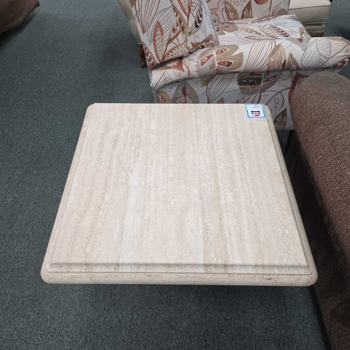 TRAVERTINE END TABLE BHC