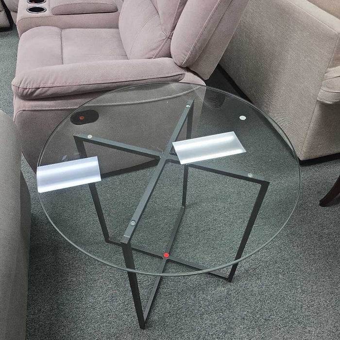 GLASS ROUND END TABLE KL