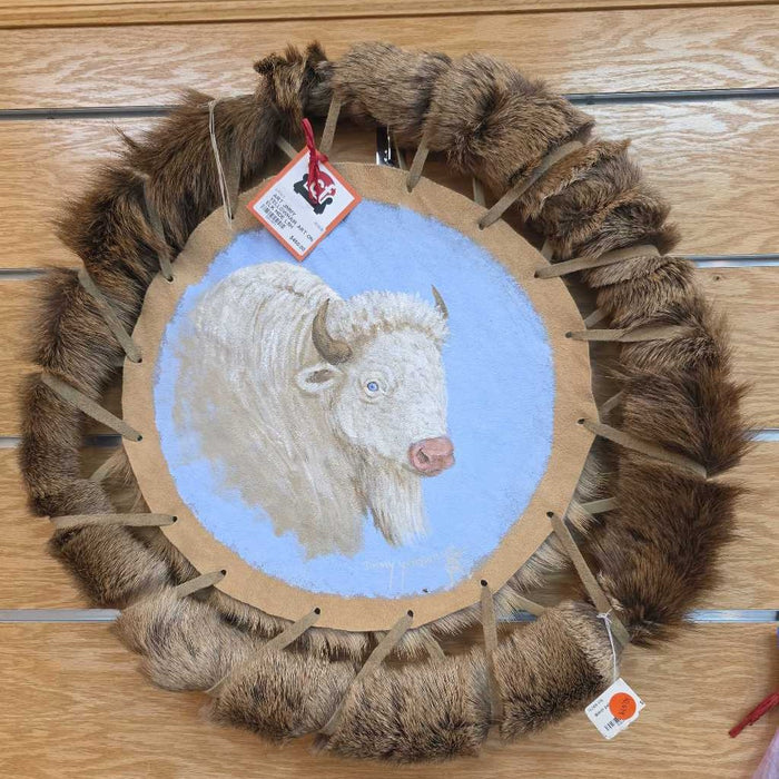 JIMMY YELLOWHAIR ART ON ELK HIDE LSH