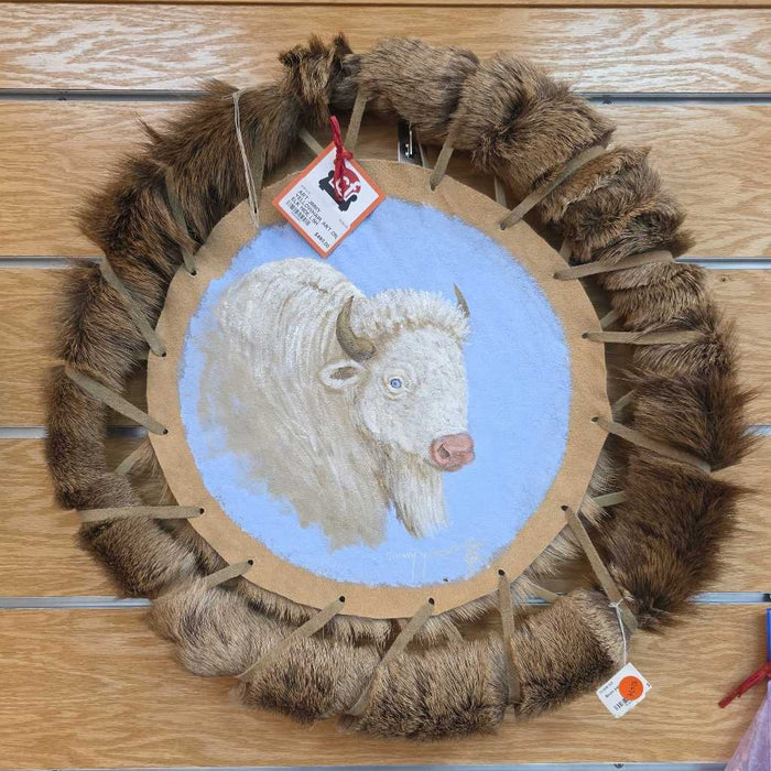 JIMMY YELLOWHAIR ART ON ELK HIDE LSH