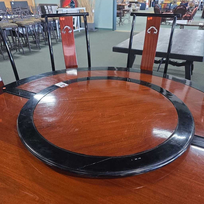 TABLE WITH LAZY SUSAN & 8 CHAIRS SKH