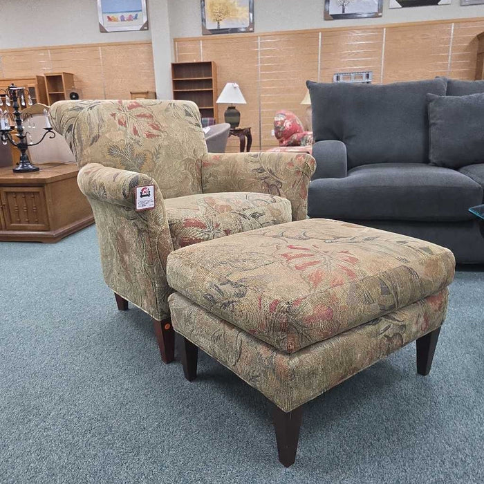 CRATE & BARREL CHAIR AND OTTOMAN BST