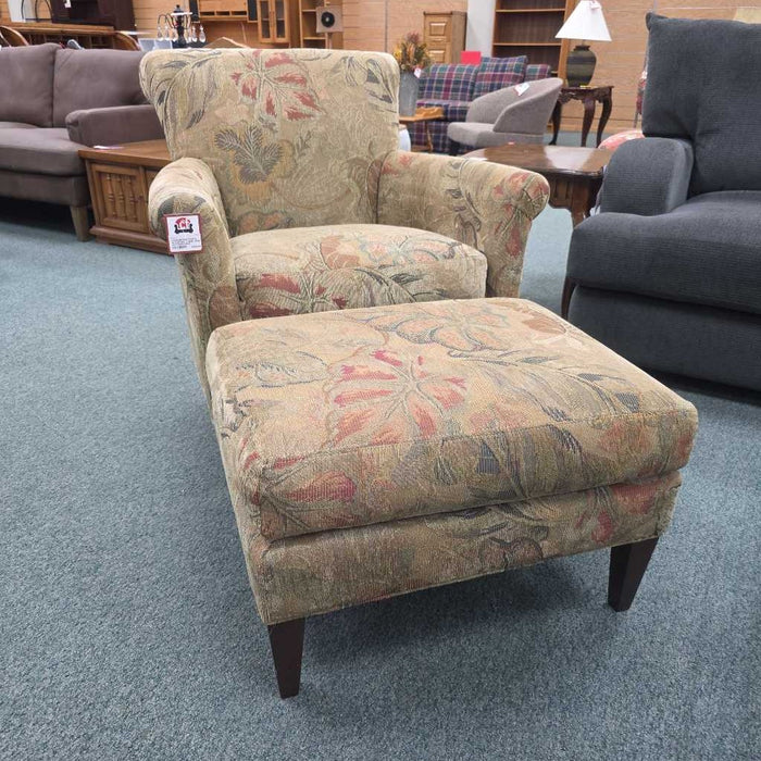 CRATE & BARREL CHAIR AND OTTOMAN BST