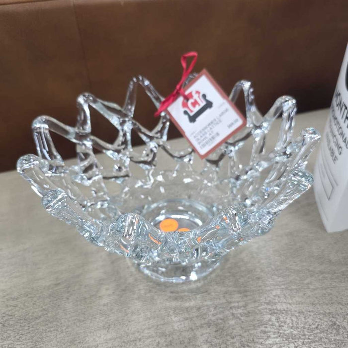 LARGE GLASS LATTICE BOWL AT