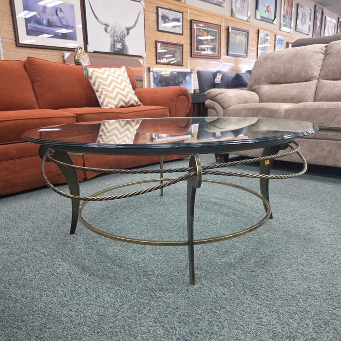 ROUND GLASS COFFEE TABLE IB