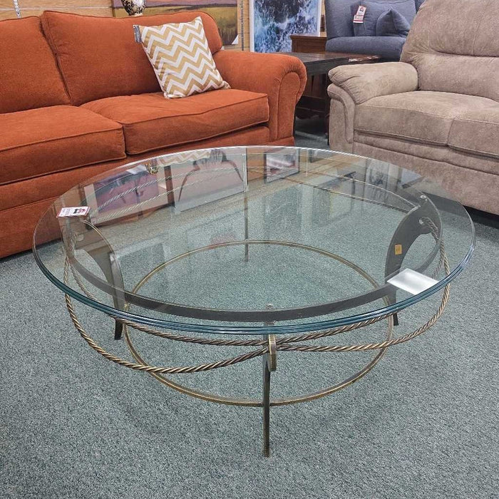 ROUND GLASS COFFEE TABLE IB