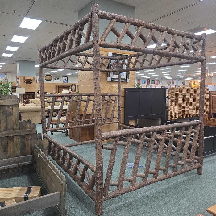 CAL KING LOG CANOPY BED SKH