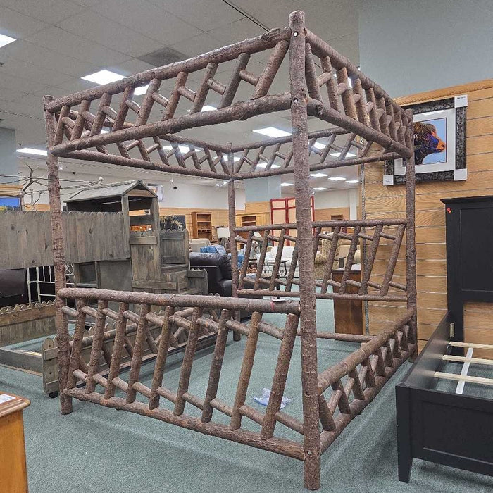 CAL KING LOG CANOPY BED SKH
