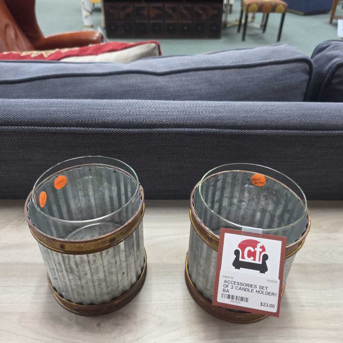 SET OF 2 CANDLE HOLDERS BA