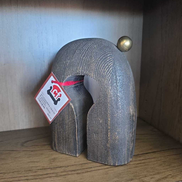 CRATE & BARREL LOCKHART WOOD SCULPTURE AT