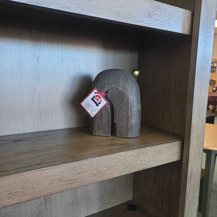 CRATE & BARREL LOCKHART WOOD SCULPTURE AT