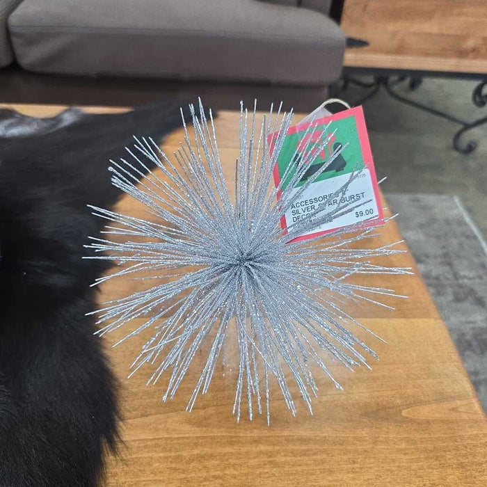8" SILVER STAR BURST DECOR