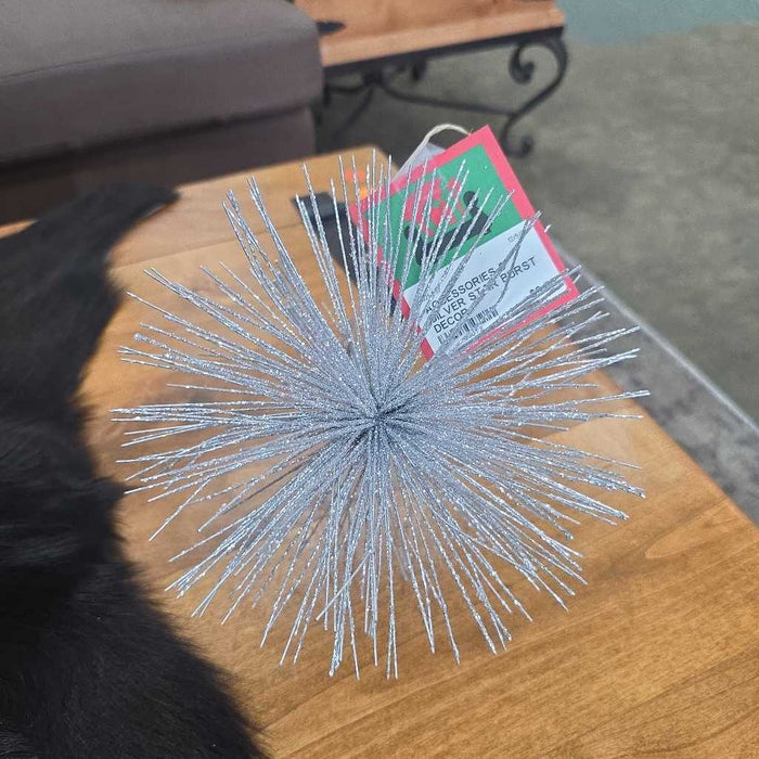 8" SILVER STAR BURST DECOR