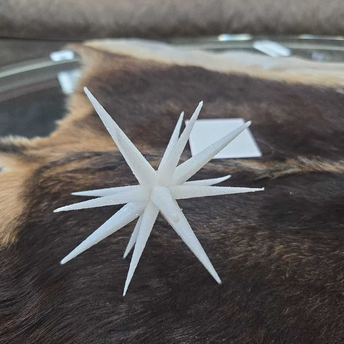 6" WHITE GLITTER STAR ORNAMENT