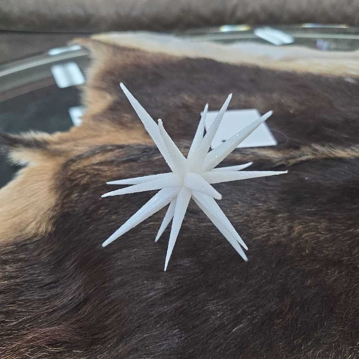 6" WHITE GLITTER STAR ORNAMENT