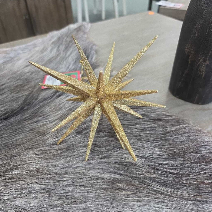 8" GOLD GLITTER STAR ORNAMENT