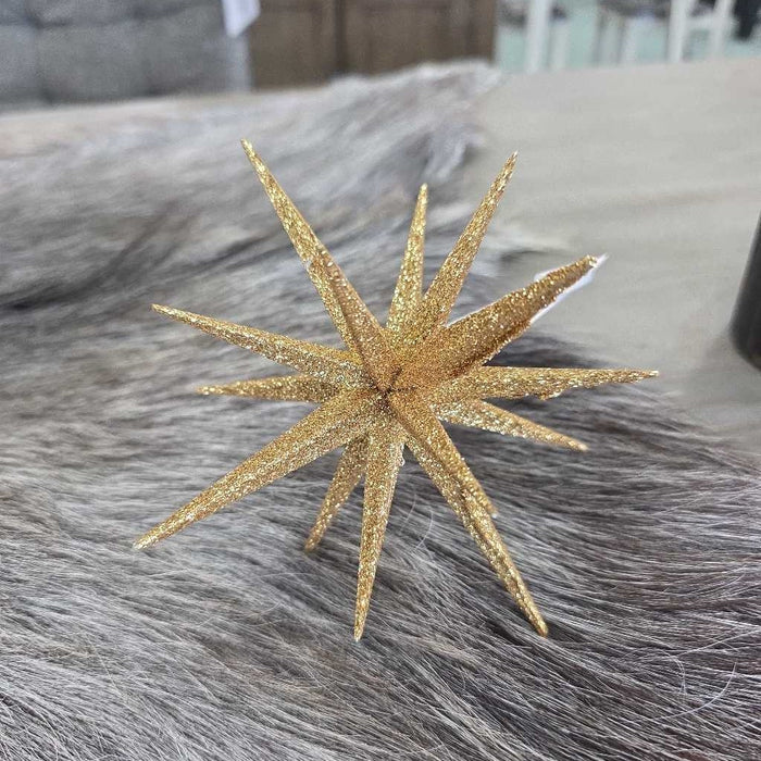 6" GOLD GLITTER STAR ORNAMENT