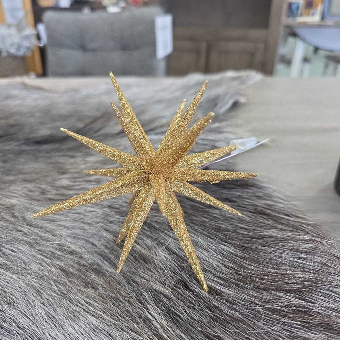 6" GOLD GLITTER STAR ORNAMENT