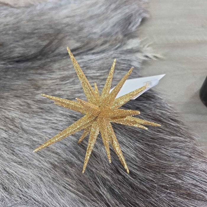 6" GOLD GLITTER STAR ORNAMENT