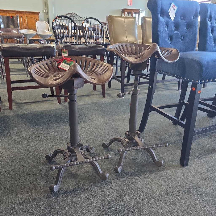 SET OF 2 TRACTOR SEAT STOOLS BBM