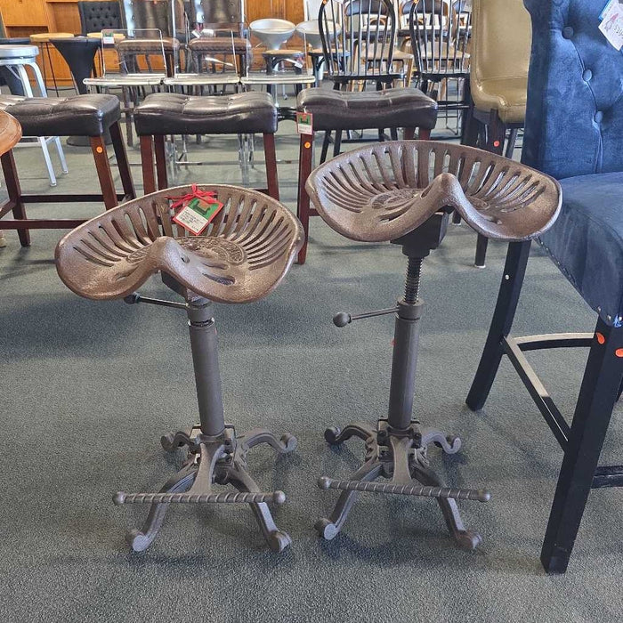 SET OF 2 TRACTOR SEAT STOOLS BBM
