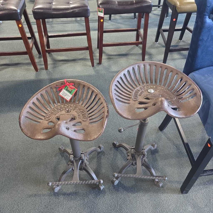 SET OF 2 TRACTOR SEAT STOOLS BBM