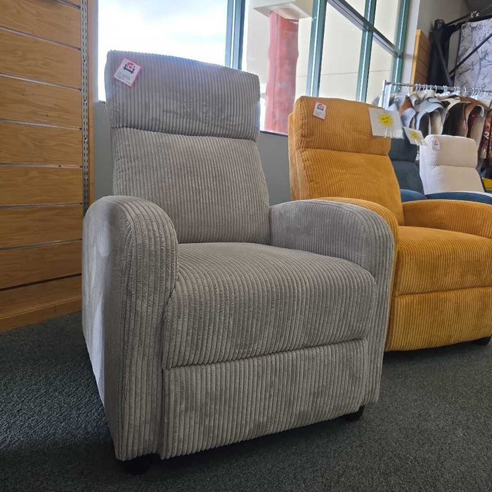 LIGHT GRAY PUSH BACK RECLINER