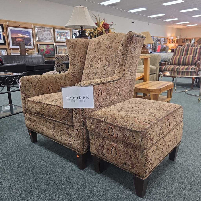 HOOKER CHAIR WITH OTTOMAN LHC